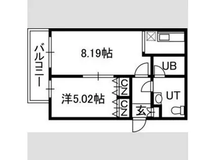 MODULOR南丸山(1LDK/1階)の間取り写真