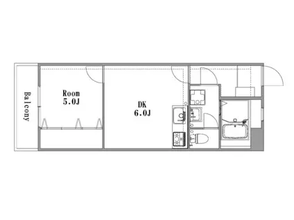 RAY白銀(1DK/6階)の間取り写真
