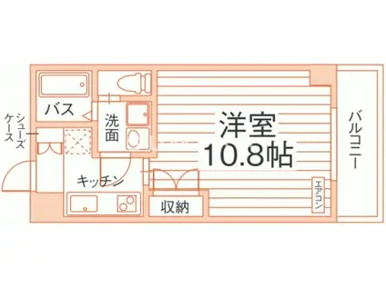 パティオ東古松(1K/3階)の間取り写真