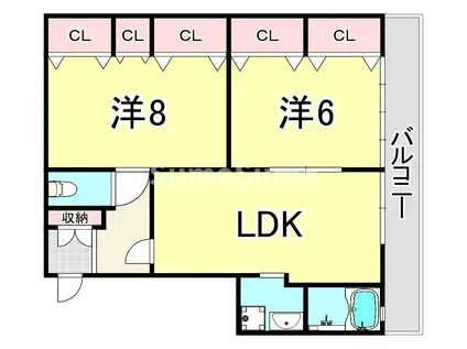 常吉マンション(2LDK/2階)の間取り写真