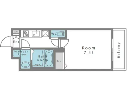 レオンヴァリエ大阪ベイシティ(1K/5階)の間取り写真