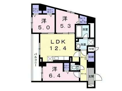 シエスタ キー(3LDK/8階)の間取り写真