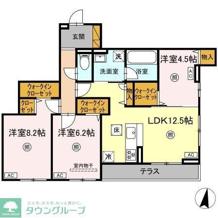 ベルニー太田(3LDK/1階)の間取り写真