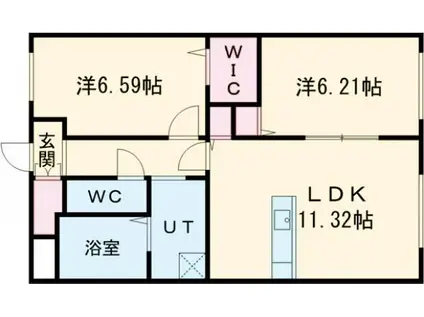 ヴィラノーブル(2LDK/3階)の間取り写真