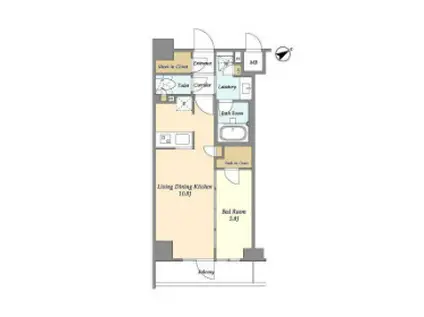 市谷台町坂フロント(1LDK/3階)の間取り写真