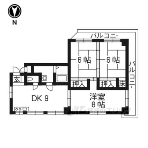 シャトル松尾(3DK/6階)の間取り写真