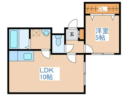 VIVERE南郷通(1LDK/4階)の間取り写真