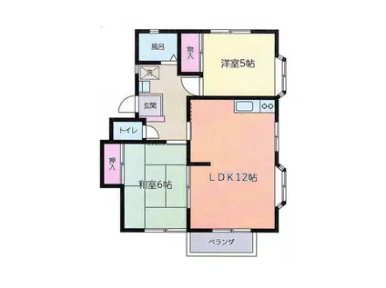 ウイングライフ(2LDK/2階)の間取り写真