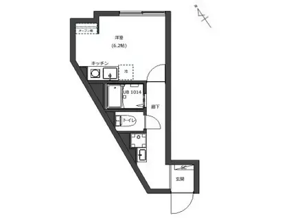 ロッツォ横浜南(ワンルーム/2階)の間取り写真
