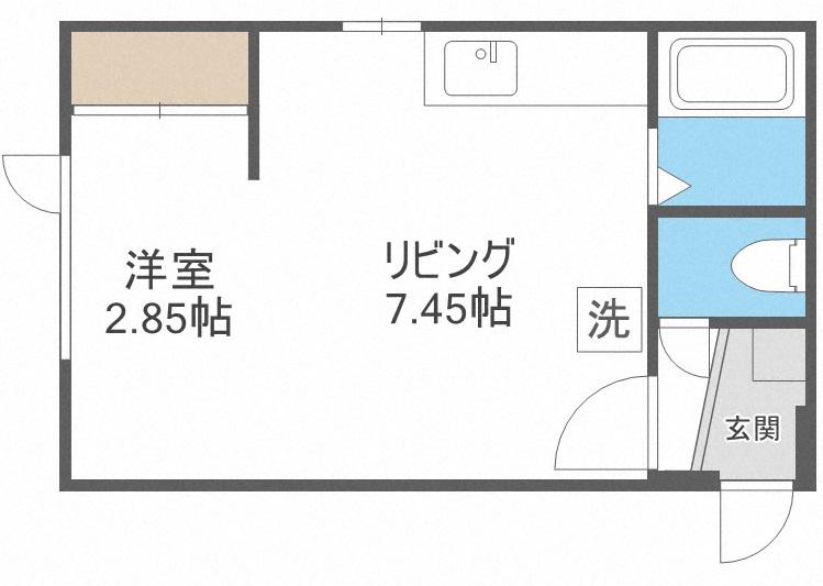 レスペデザ菊水(1LDK/1階)の間取り写真