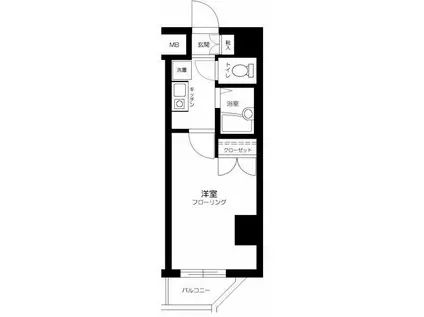 ヴェルト池袋(1K/11階)の間取り写真