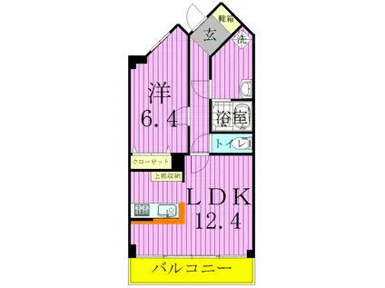 ワコーレ鎌ヶ谷II号館(1LDK/2階)の間取り写真