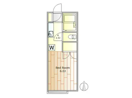 シェル・ドエル(1K/1階)の間取り写真