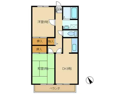 フォレスト・テラ951(2DK/2階)の間取り写真