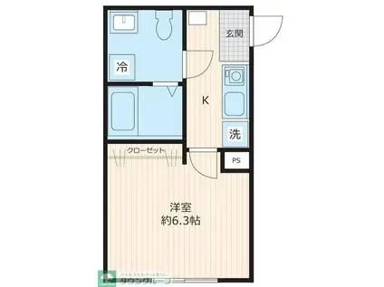 ノルディックヒルズ(1K/3階)の間取り写真