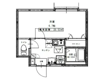 BRILLIANT(1K/1階)の間取り写真