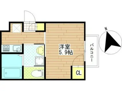 SENTOGRACE II(1K/1階)の間取り写真