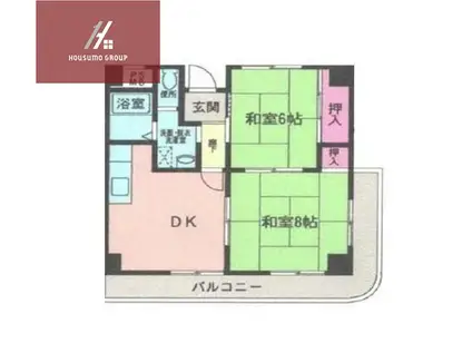 カスカード新田I(2DK/3階)の間取り写真