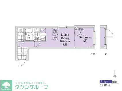 EXAM新中野II(1LDK/3階)の間取り写真