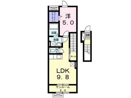 リンコーレジデンス-I(1LDK/2階)の間取り写真