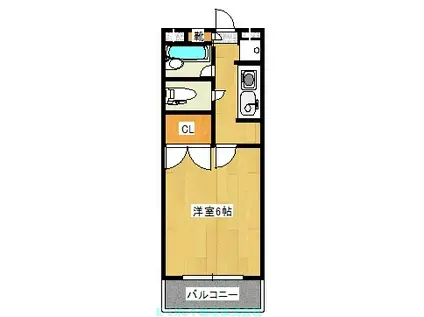 スペックス水前寺東(1K/1階)の間取り写真