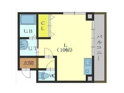 パセオ本町(ワンルーム/2階)の間取り写真