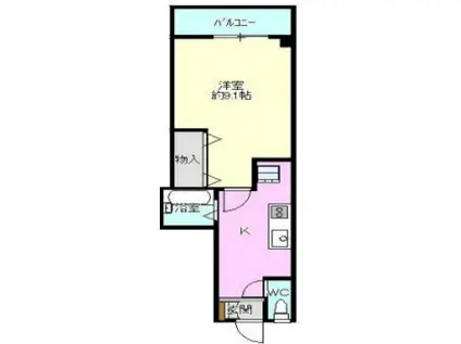 シャングリラ スィート(1K/2階)の間取り写真