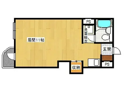 YSONE(ワンルーム/3階)の間取り写真