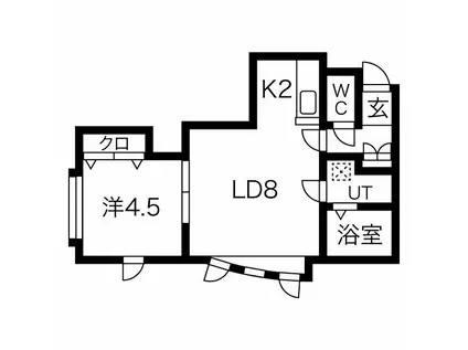 ミナ・ファースト(1LDK/2階)の間取り写真