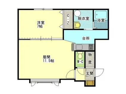 A&Kレヂデンス(1LDK/2階)の間取り写真