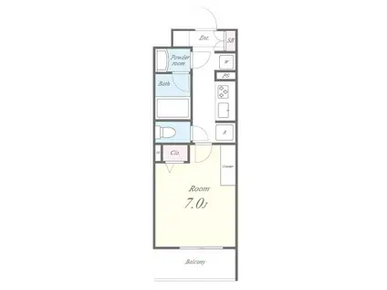 KOMORELE(1K/1階)の間取り写真