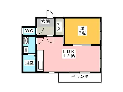クレール中央(1LDK/3階)の間取り写真