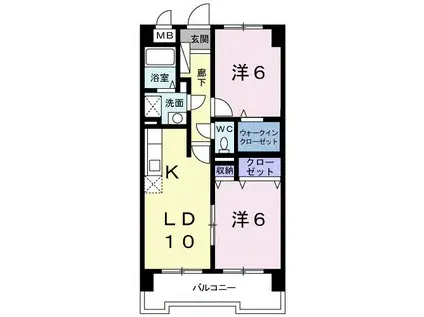 サンステージ(2LDK/5階)の間取り写真