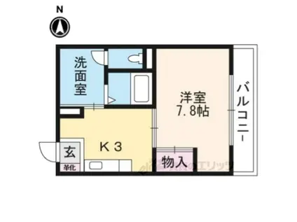 ABCヴィラ(1K/3階)の間取り写真