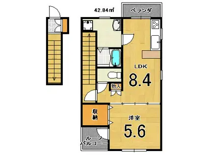 STORIA KATSURA(1LDK/2階)の間取り写真