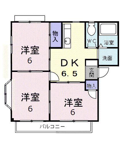 ガーデンハウスA(3DK/1階)の間取り写真