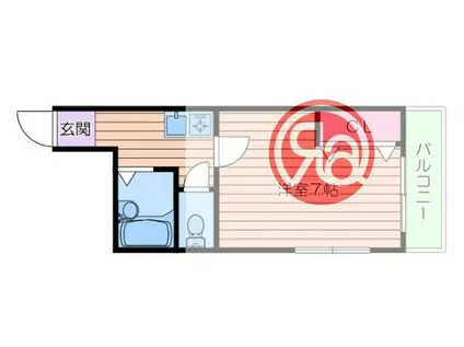 第二まやハイツ(1K/3階)の間取り写真