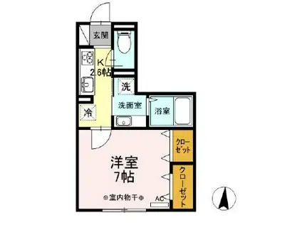 MONADSASAZUKA(1K/1階)の間取り写真