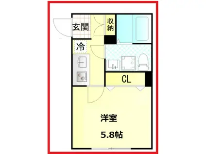 シーエフジオーレ小岩ウエスト(1K/2階)の間取り写真