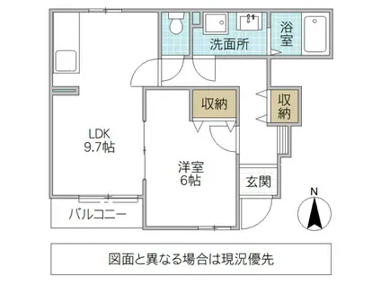 ベルメゾン(1LDK/1階)の間取り写真