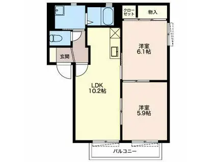 エトワール(2LDK/2階)の間取り写真