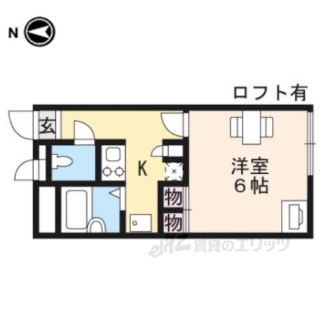レオパレスサントピア(1K/1階)の間取り写真