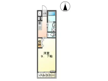 グラーツィア(1K/2階)の間取り写真