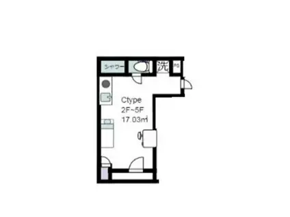 一道ビル(ワンルーム/4階)の間取り写真