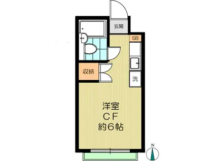 筑波マンション(ワンルーム/2階)の間取り写真
