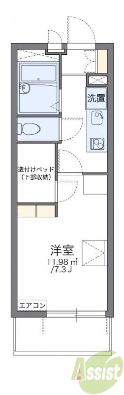 レオパレス宮山(1K/2階)の間取り写真