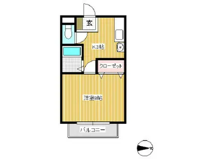 シャトー・ラ・しなの(1K/2階)の間取り写真