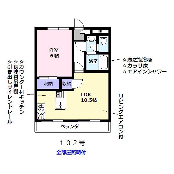 第2山内マンション(1LDK/1階)の間取り写真