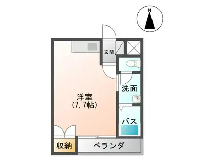 エクセルコート柏木(ワンルーム/2階)の間取り写真
