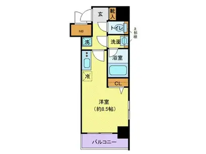 リーフコンフォート本厚木(ワンルーム/5階)の間取り写真